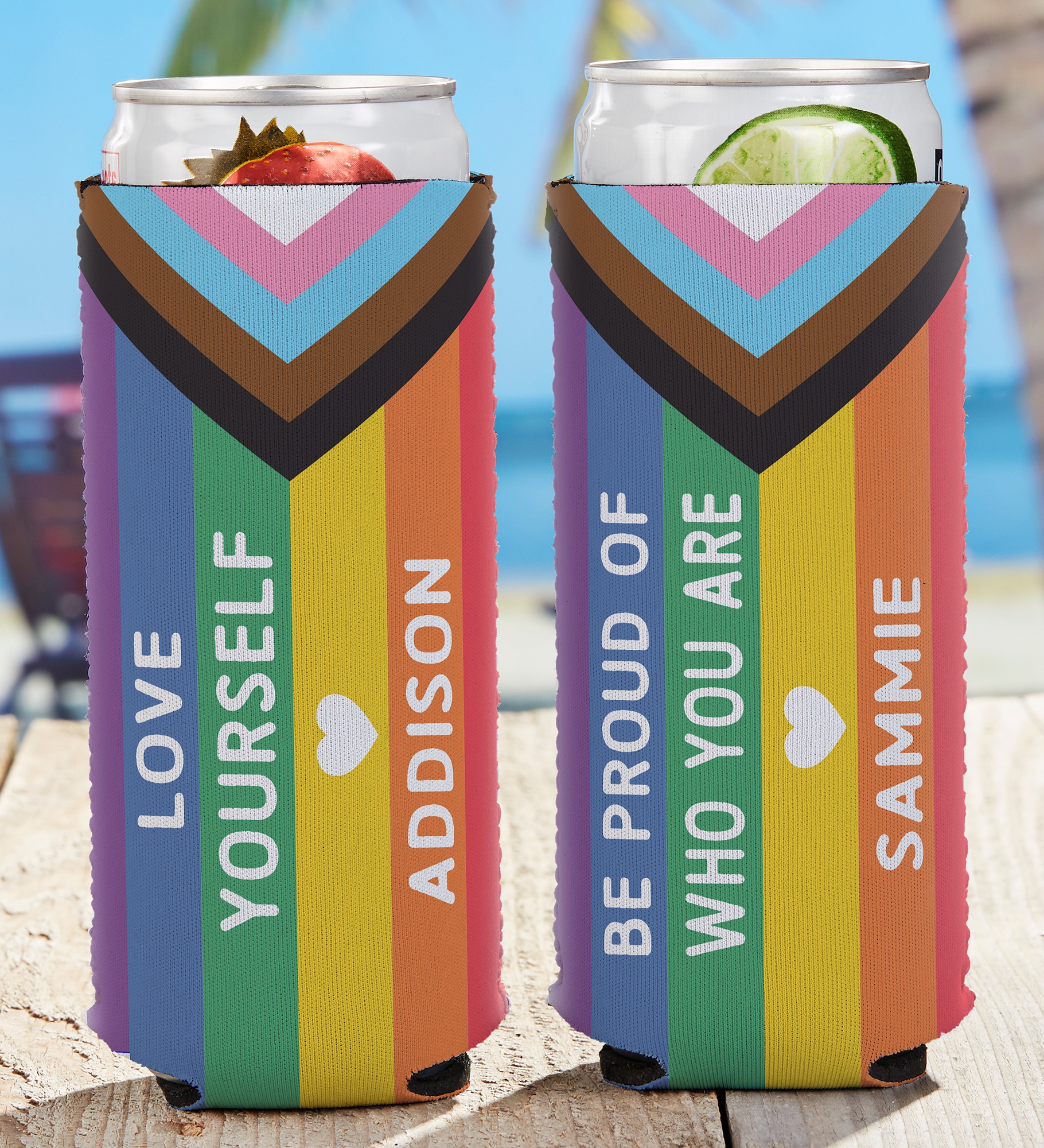 Love Yourself Personalized Slim Can Cooler